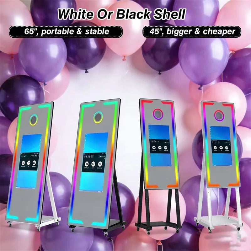 High Quality Selfie Portable Photo Booth Wedding Event 65 inch and 40 inch Magic Mirror DSLR Camera Photo Booths - Kimlud