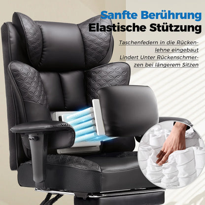 GTPLAYER Gaming Chair, Ergonomic Office Chair with Footrest for Tall and Heavy Individuals, 150° Adjustable Backrest &...