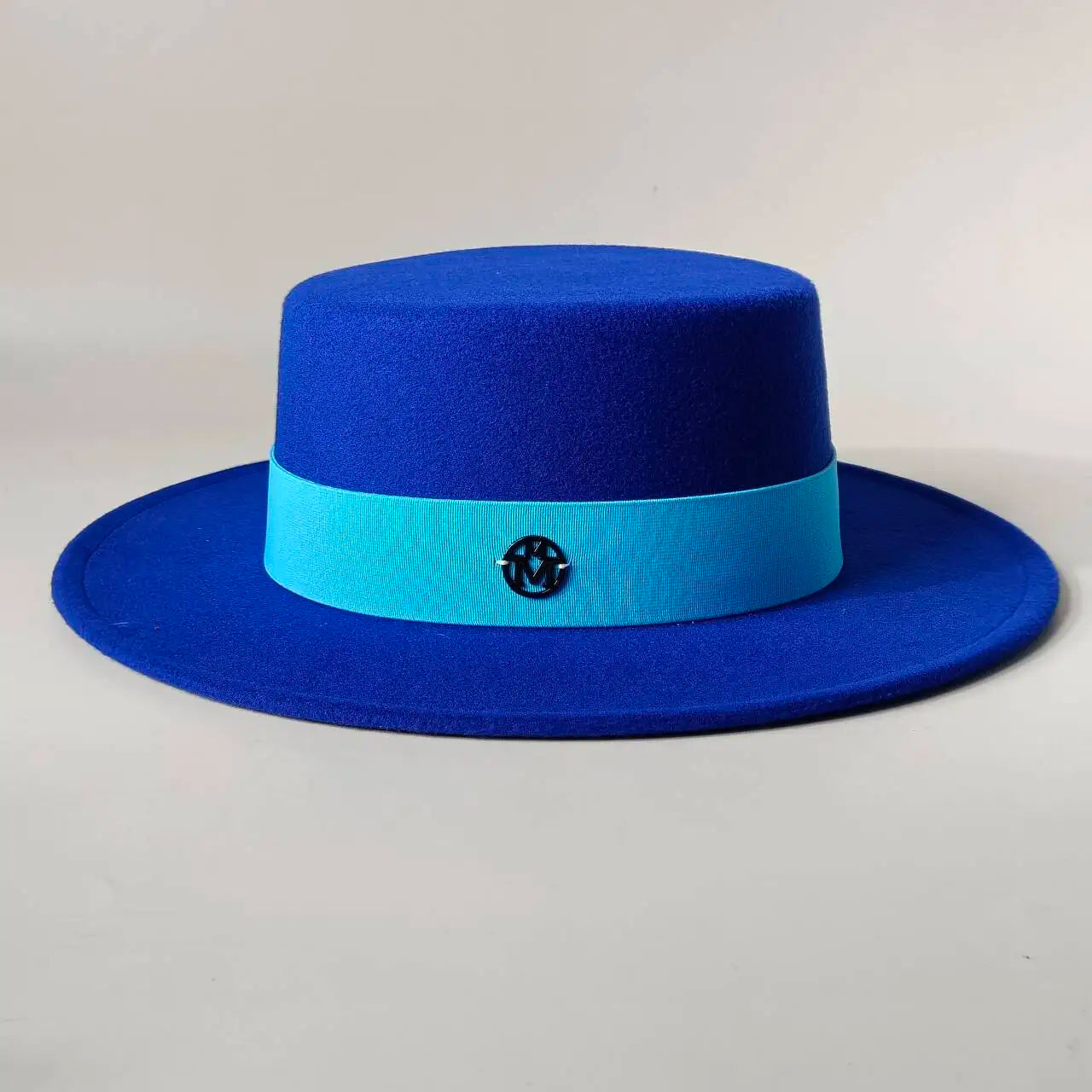 French felt hat Flat-top  Autumn and winter felt hats Letter accessories women's wide-brimmed hat sombrero fedora  sombrero