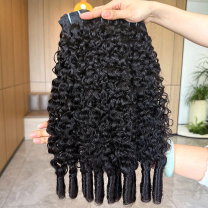 Burmese Curly Human Hair Bundles Human Hair Quality Deep Wave Raw Hair Weave Bundles Double Drawn Vietnamese Hair Extension