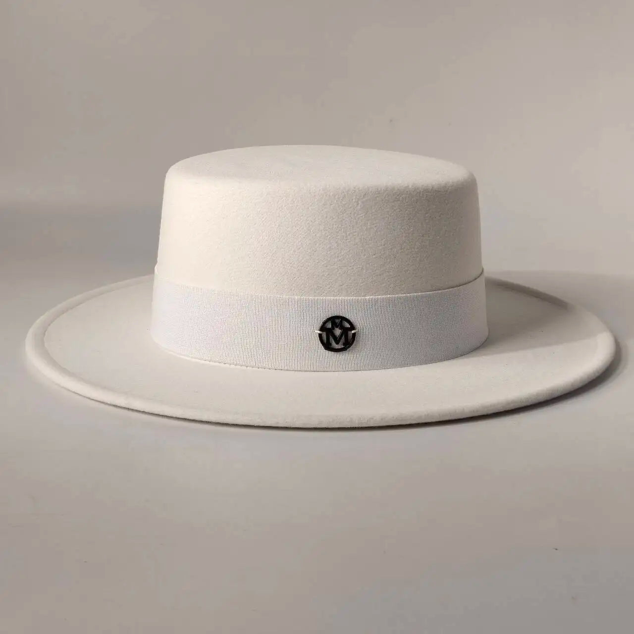 French felt hat Flat-top  Autumn and winter felt hats Letter accessories women's wide-brimmed hat sombrero fedora  sombrero