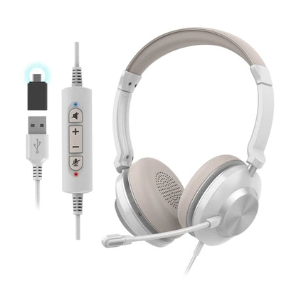 High Performance Noise-Cancelling Headphone With Microphone And USB-A or USB C adaptor For Office  Call Center