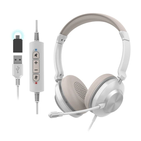 High Performance Noise-Cancelling Headphone With Microphone And USB-A or USB C adaptor For Office  Call Center