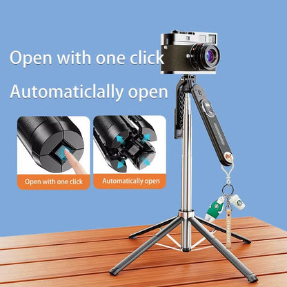 Professional 1.8M Lightweight Selfie Stick with Quadpod Stand Wireless Remote 360° Swivel Universal for Heavy Duty Cell Phones