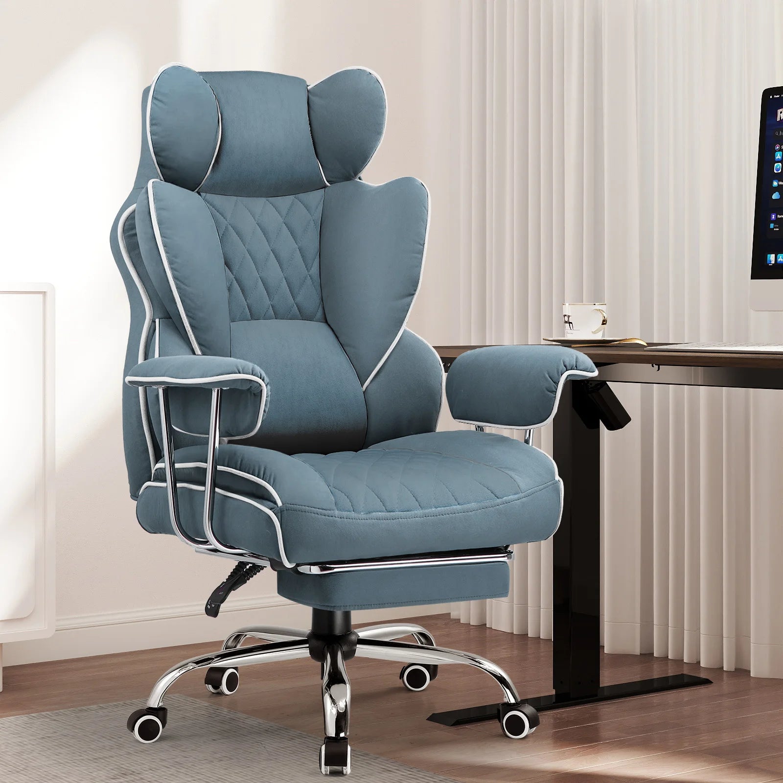 Gtplayer Gaming Chair, Office Chair with Pocket Spring Lumbar Support, Ergonomic and Comfortable Wide Office Computer Chair