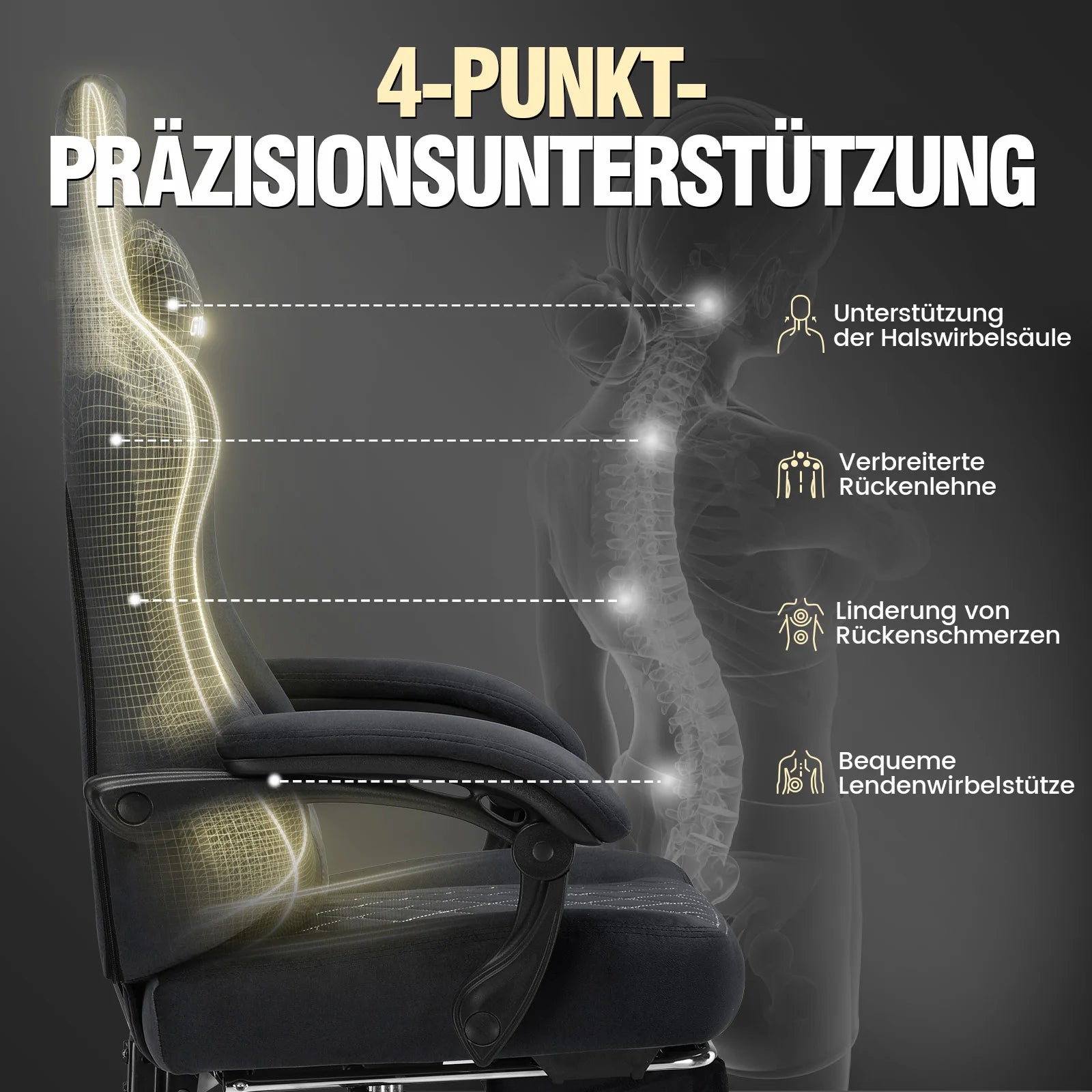 GTPLAYER Gaming chair fabric Gaming Chair Ergonomic office boot PC chair, Adjustable and Rotatable Desk Chair | Kimlud...