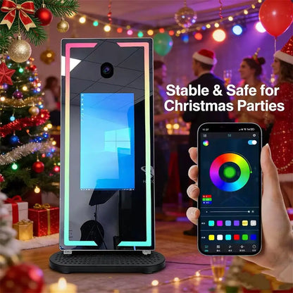 EU shipment of 65-inch mirror photo booth, portable selfie mirror photo booth, touch screen LED photo frame self-service termina - Kimlud