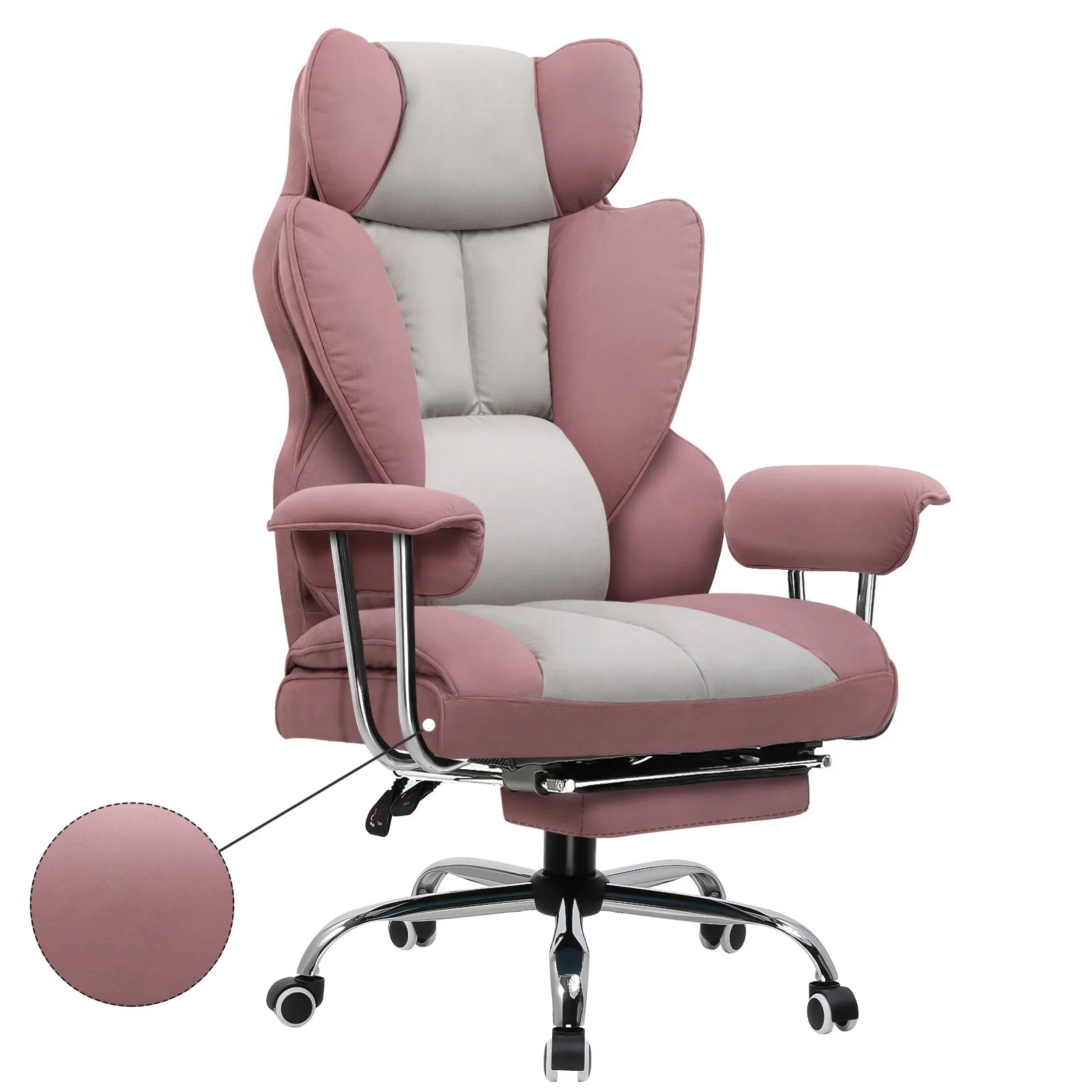 Gtplayer Silla Gaming Gamer Chair Ergonomic Office Chair with Footrest Fabric Surface Spring Seat Cushion Silla De Juego...