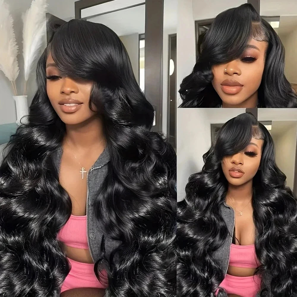 250% Density Glueless Body Wave Human Hair 13x4 Lace Frontal Wigs Brazilian Virgin Human Hair Remy Hair Wigs HD Lace...