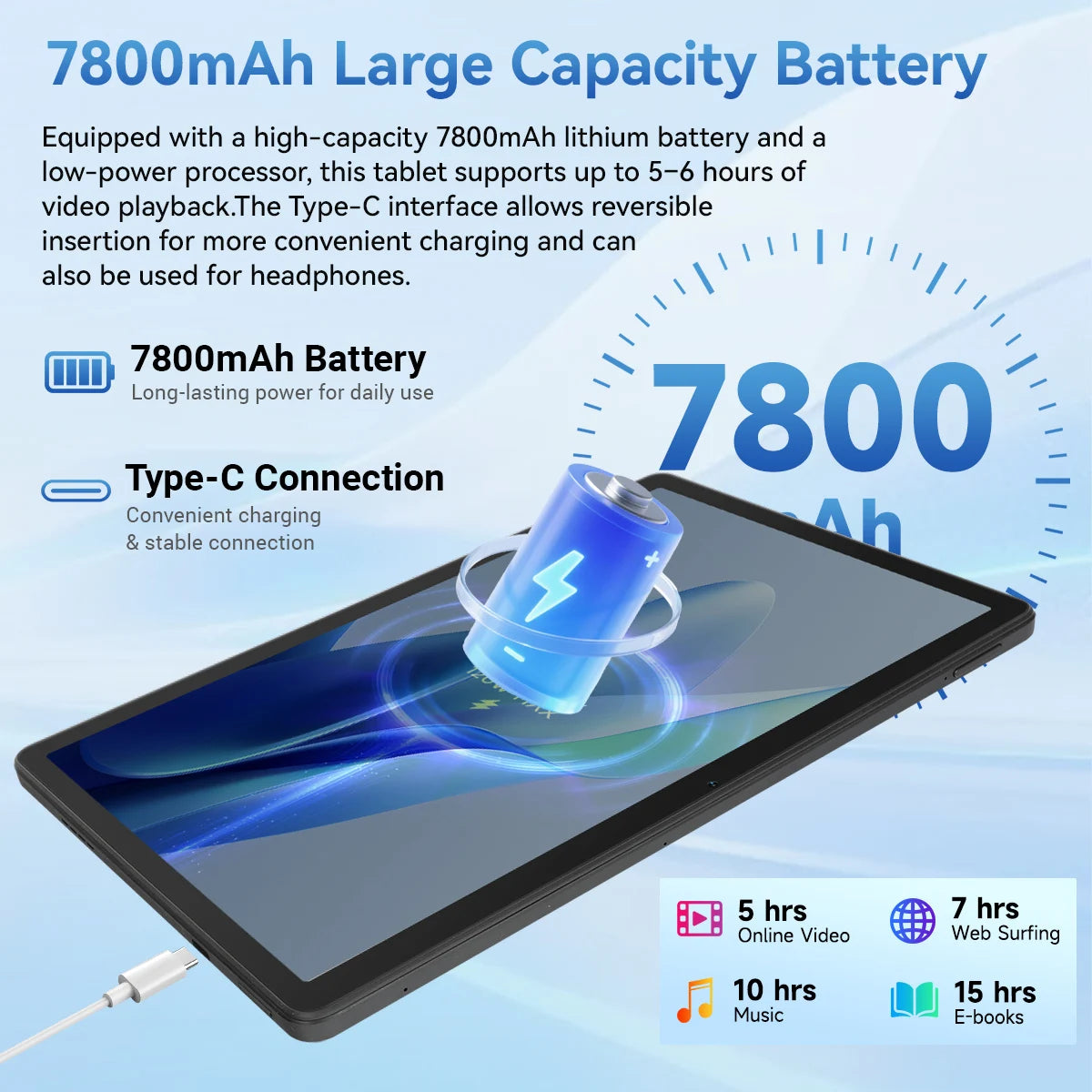 11 Inch Tablet PC K6ProL A333 Processor Android 16 32GB(3+29GB) RAM 256GB ROM 1280*800 IPS HD 7800mAh WiFi6 Gemini AI...