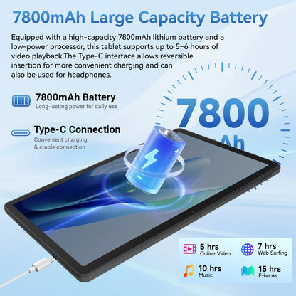 11 Inch Tablet PC K6ProL A333 Processor Android 16 32GB(3+29GB) RAM 256GB ROM 1280*800 IPS HD 7800mAh WiFi6 Gemini AI...