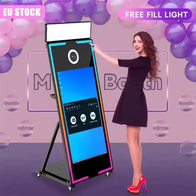 2026 Touch Screen Photobooth Portable 40 inch 65 inch Mirror magic Photo Booth Machine For Wedding Party Activity - Kimlud