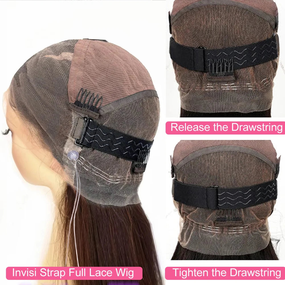 250 Density Invisible Strap Full Hd Lace Glueless Wig Human Hair Raw Vietnamese Bone Straight Lace Front Human Hair Wigs