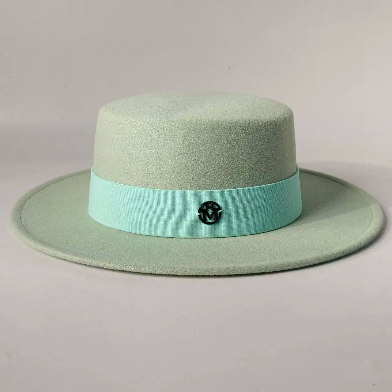 French felt hat Flat-top  Autumn and winter felt hats Letter accessories women's wide-brimmed hat sombrero fedora  sombrero