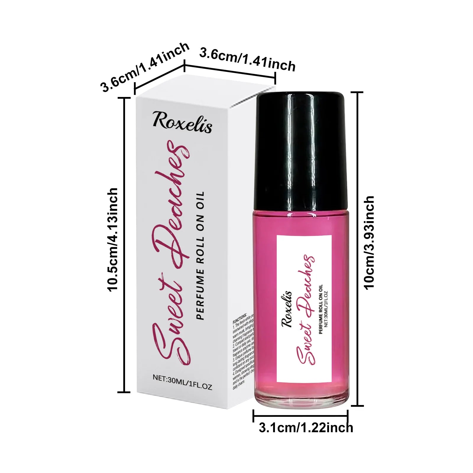 Roxelis 30ml Pheromone Perfume Roller Ball Long Lasting Peach Fragrance Oil Armpit Odor Remover Dating Scent Charming...