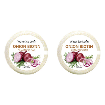 Onion and Biotin Shampoo Soap - 60g, Suitable for All Hair Types, Moisturizing and Smoothing, Rich in Rosemary Extract