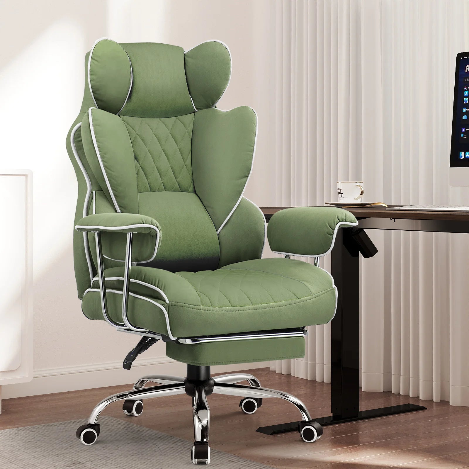 Gtplayer Gaming Chair, Office Chair with Pocket Spring Lumbar Support, Ergonomic and Comfortable Wide Office Computer Chair
