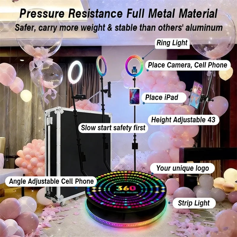 360 degree photo booth 360 degree photo booth machine with flight case packaging suitable for wedding reception party events - Kimlud