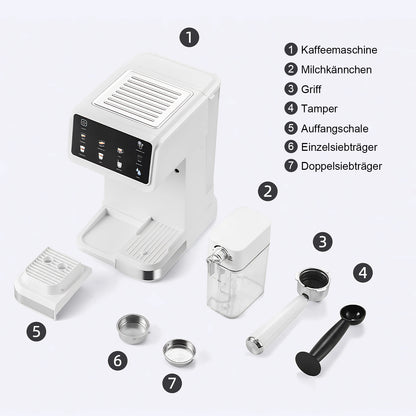 Espresso coffee maker Automatic portafilter machine with TFT touchscreen milk frother fully automatic coffee machine...