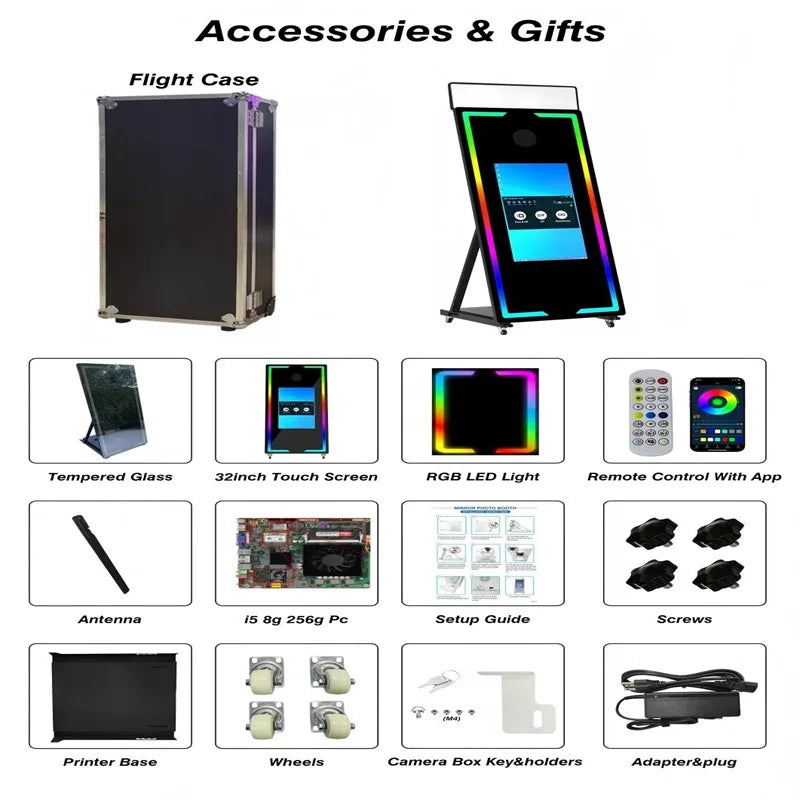 A must-have for large Christmas parties! The latest high-quality Magic Mirror Photo Booth, 65-43 inches, comes with a...