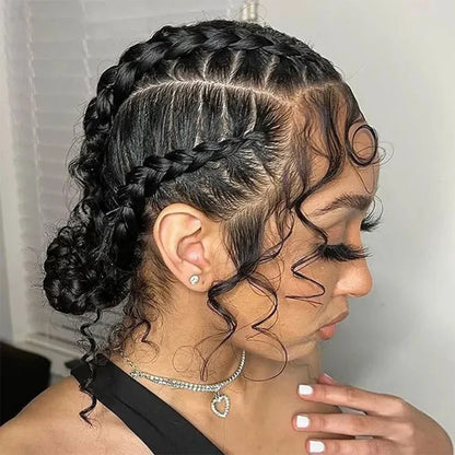 Real Full Lace Wigs Human Hair for Braided Wigs Knotless Braids Straight HD Full Lace Frontal Wig Braid Wigs Preplucked...