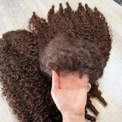 Chocolate Brown Burmese Curly 13x4 13x6 HD Lace Frontal Wig Invisible Strap 360 Full Lace Glueless Wig Lace Front Human...