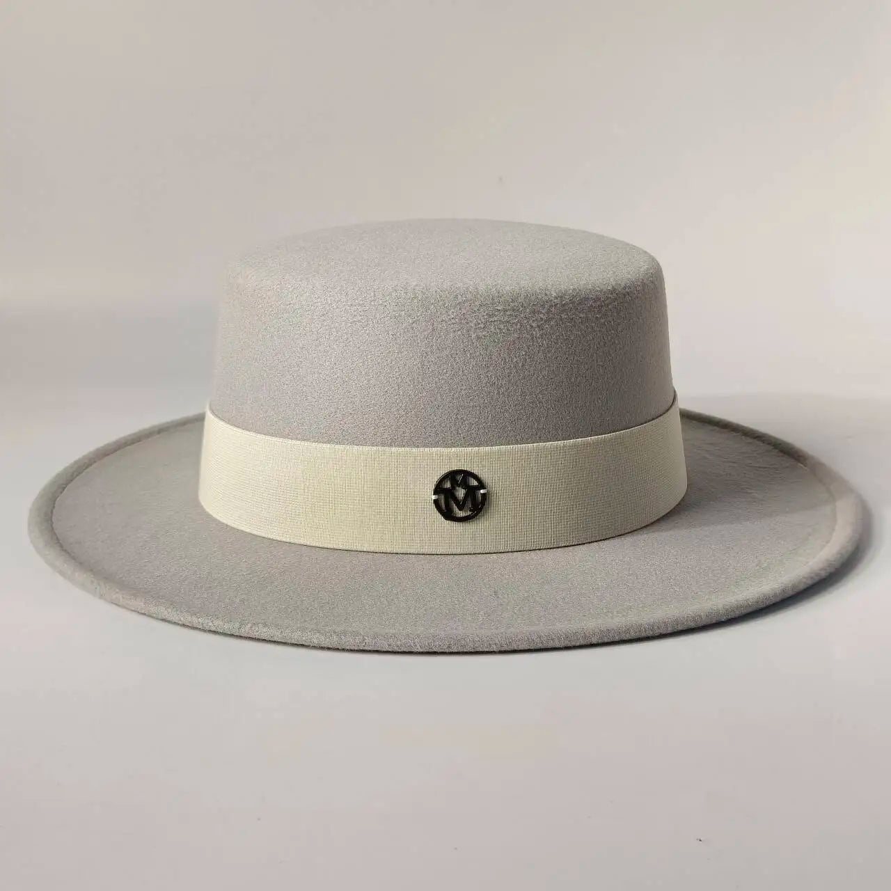 French felt hat Flat-top  Autumn and winter felt hats Letter accessories women's wide-brimmed hat sombrero fedora  sombrero