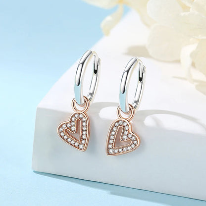 Original 925 Sterling Silver Earrings 2026 Stud Hoop Crystal Earings For Women Rose Gold Crown Heart Infinity Bee Earing...