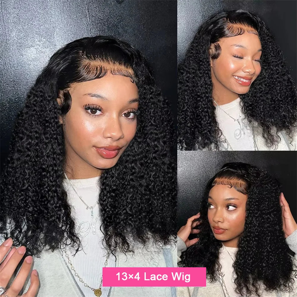 Deep Wave Short Bob Wig13x4 Lace Frontal Human Hair Wigs 4X4 Lace Frontal Brazilian Pre Plucked Virgin Hair Wigs For Black Women