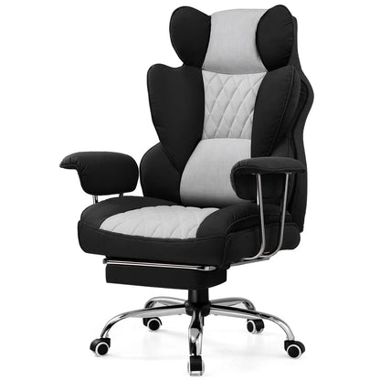 Big and Tall Gaming Chair with Pocket Spring Lumbar Support, Ergonomic Office Chair with Footrest