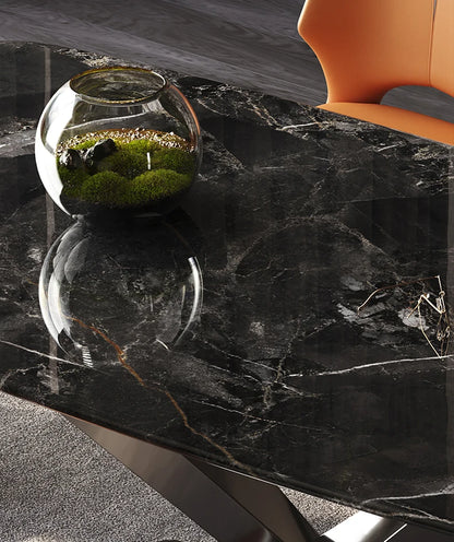 Nordic Modern Luxury Marble Dining Table with Extendable Metal Legs Hot Sale Home Furniture Stone Style Living Room - Kimlud
