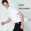 TTT-10496-T- Casual Business Work Shirts for Men Short Sleeve Men's Formal Dress Shirts