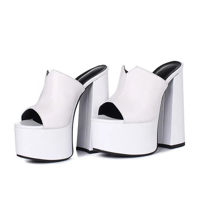 ASUMER 2024 genuine leather sandals women fashion brand thick high heel party Night Club Shoes sexy platform sandals ladies - Kimlud