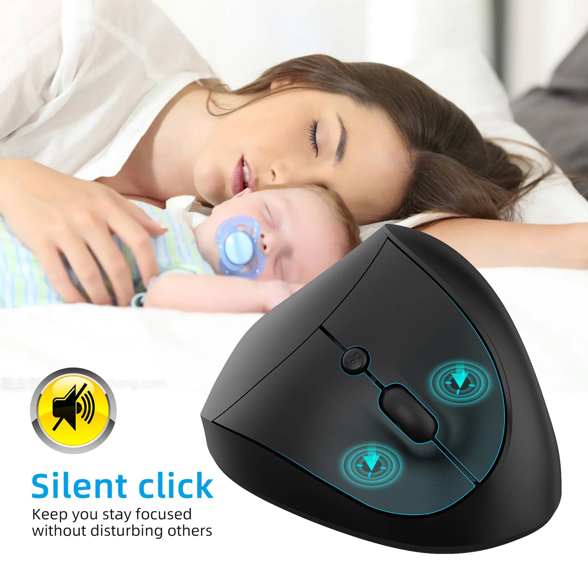 HXSJ X10 2.4G Wireless Ergonomic Lightweight 1600DPI Adjustable Optical Vertical Gaming Mouse for Office Laptop Hot Product