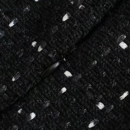 XEASY Tweed Dress Women Sexy Bodycon Slip Dress For Women 2021 Vintage Black Casual Women Clothing Hollow Out Waist Mini Dresses