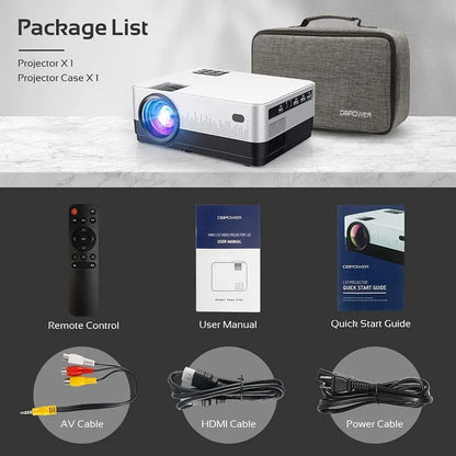DBPOWER WiFi Projector with Carry Case 8500L Full HD 1080p Video Supports IOS/Android Sync Screen 5000 Lumens Updated...