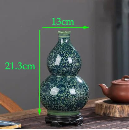 Chinese Jingdezhen Blue White Porcelain Antique Ceramic Vase Home Livingroom Table Figurines Decoration Store Flower Pot Crafts