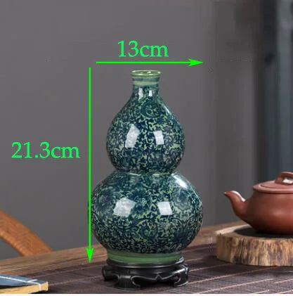 Chinese Jingdezhen Blue White Porcelain Antique Ceramic Vase Home Livingroom Table Figurines Decoration Store Flower Pot Crafts