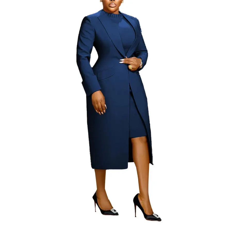 Women's Suit Office Popular Laps Waist Back Split Dress Jacket Casual Women's Two-piece Set | Kimlud Office Premium Coat