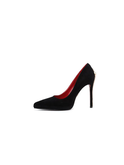 2026 New Waterproof Patent Leather Platform Gold Stiletto 9cm Thin Solid Super High Pointed Toe Red Sole Elegant Black...