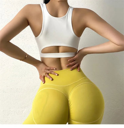 Cloud Hide HOT GIRL Running Sports Bra Fitness Yoga Crop Tank Top Underwear Sexy Women Vest Shockproof Shirt Jogging Sportswear - Kimlud