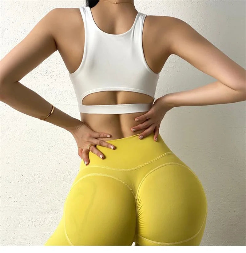 Cloud Hide HOT GIRL Running Sports Bra Fitness Yoga Crop Tank Top Underwear Sexy Women Vest Shockproof Shirt Jogging Sportswear - Kimlud
