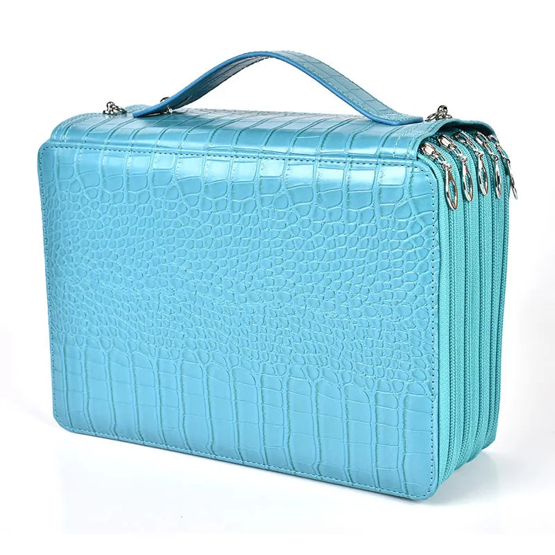 5 Layer 252 Hole PU Pencil Case Large Capacity Art Painting Drawing Pen Cosmetic Storage Bag Organizer Handbag...