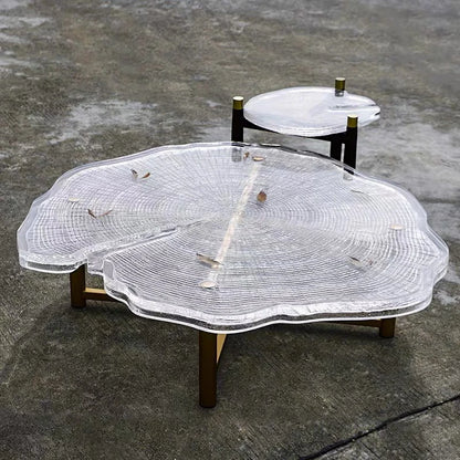 Modern Asymmetrical Transparent Coffee Table Creative Design for Luxury Tea Table Panel Small Apartment Living Room...