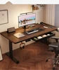 Solid Wood Electric Standing Desk with Drawer, Ergonomic Height Adjustable Sit Stand Office Desk for Home Office Furniture Desks