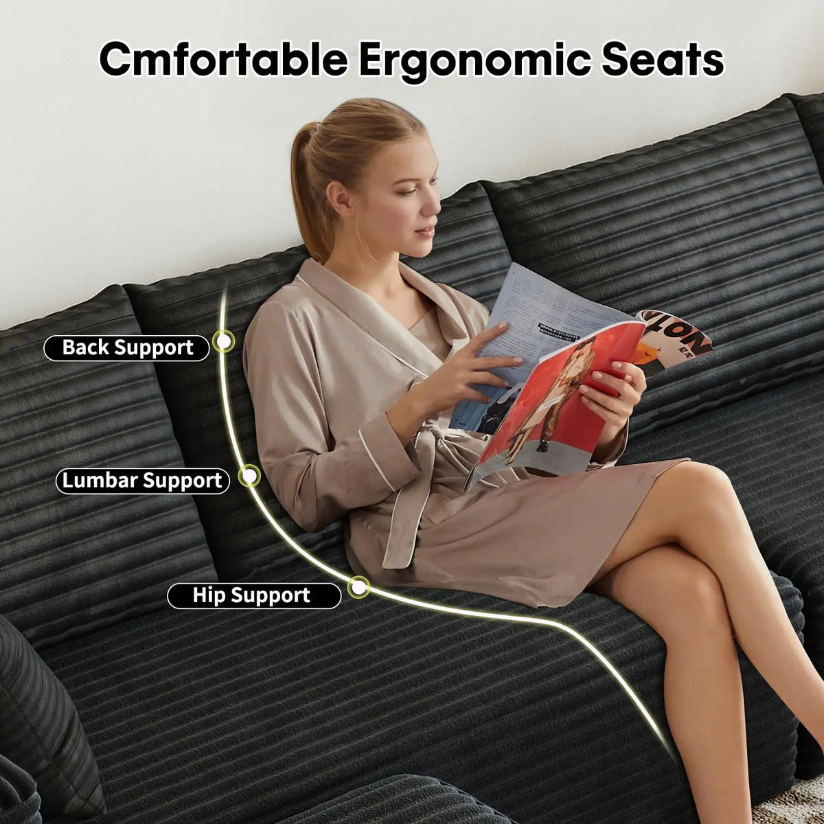 China Supplier 107 Inch Modular Cloud Sofa Sectional L Shape Modern Furniture Export | Kimlud Luxury Table