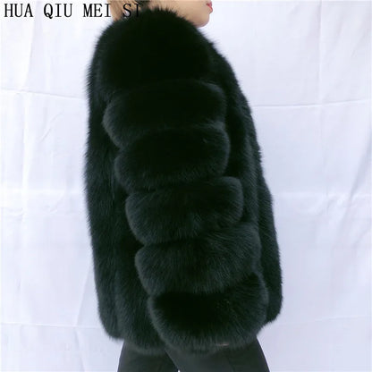 Women's clothing fur coat  red fox coat vertical stripe silver fox red fox fur coat  fox fur coat women's natural fur coat coat