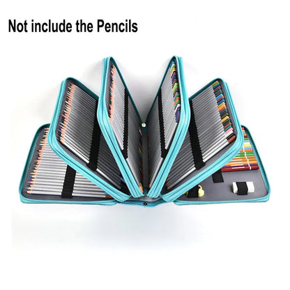 5 Layer 252 Hole PU Pencil Case Large Capacity Art Painting Drawing Pen Cosmetic Storage Bag Organizer Handbag...