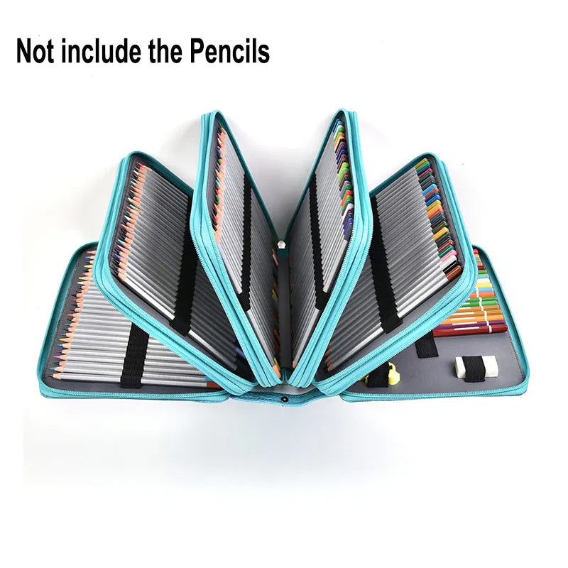 5 Layer 252 Hole PU Pencil Case Large Capacity Art Painting Drawing Pen Cosmetic Storage Bag Organizer Handbag...