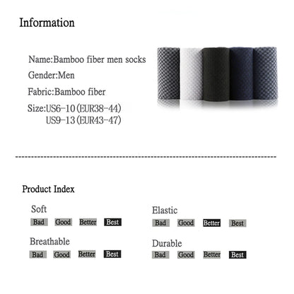 10 Pairs High Quality Bamboo Fiber Men's Socks Business Breathable Deodorant Compression Socks Men Long Big Size EUR...